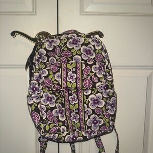 Vera Bradley Floral Backpack with Purple and Green Accents